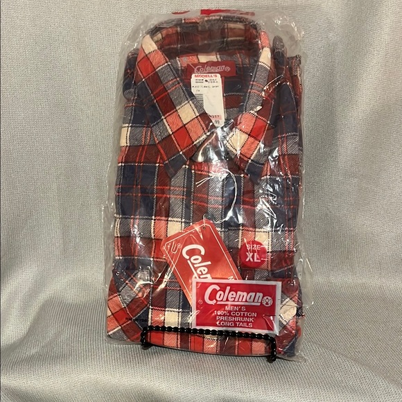 NWT Vintage Men’s Colman 100% Cotton Flannel Button Down SZ XL - Picture 1 of 4
